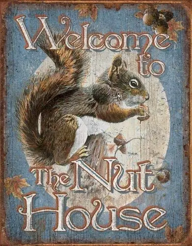 

Metal Tin Sign Decor Iron Painting Nut House Farm vintage art deco