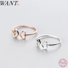 Женское кольцо WANTME из серебра 925 пробы, регулируемое в минималистическом стиле