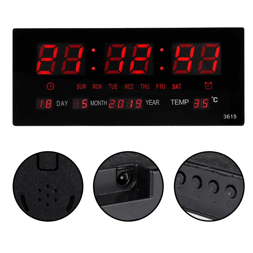 Цифровые светодиодные электронные настенные часы для дома спальни офиса с