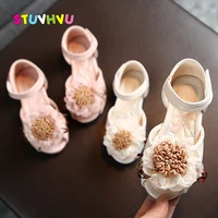 fashion sandals for toddler girl shoes lace flower princess shoes children sandals summer new fish mouth pu leather kids sandals