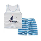 Комплект летней одежды для мальчиков, футболка + короткие штаны, хлопковый спортивный костюм с буквенным принтом для мальчиков, 2019