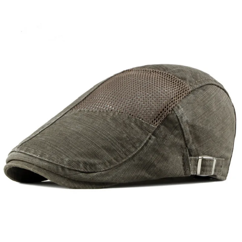 Хлопковая сетчатая кепка газетчика из плоского плюща дышащий берет для гольфа