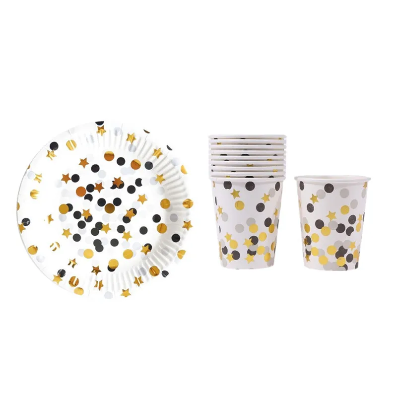 20 шт./компл. цветные бумажные стаканы в полоску и тарелки украшение на свадьбу