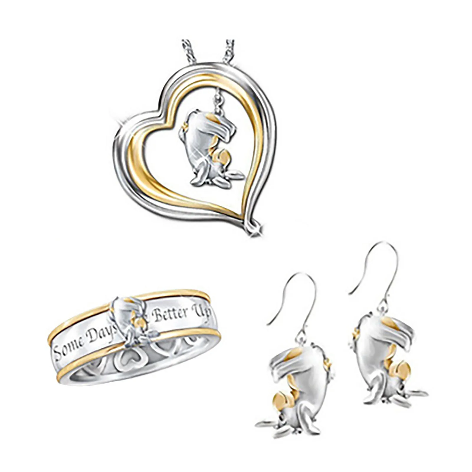 Новое Трендовое Золотое обручальное кольцо двух цветов с изображением Ослика