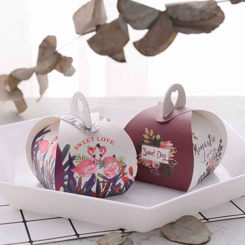 Бумажная коробка для конфет фламинго шоколада 10 шт. 5 5x5 5x6 см | Дом и сад