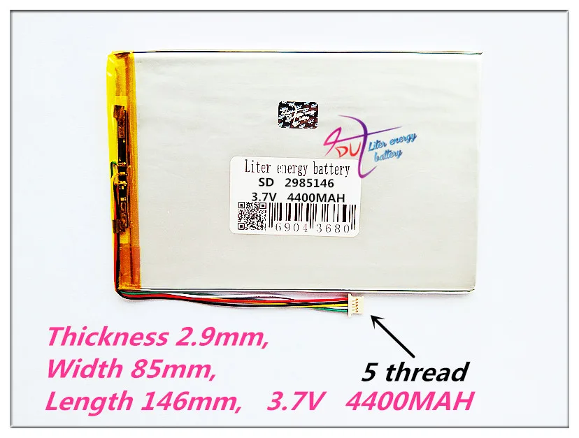 5 thread 2985146 3.7V 4400MAH 2884145 Lithium polymer Battery with Protection Board For Tablet PC Rechargeable batteries | Электроника