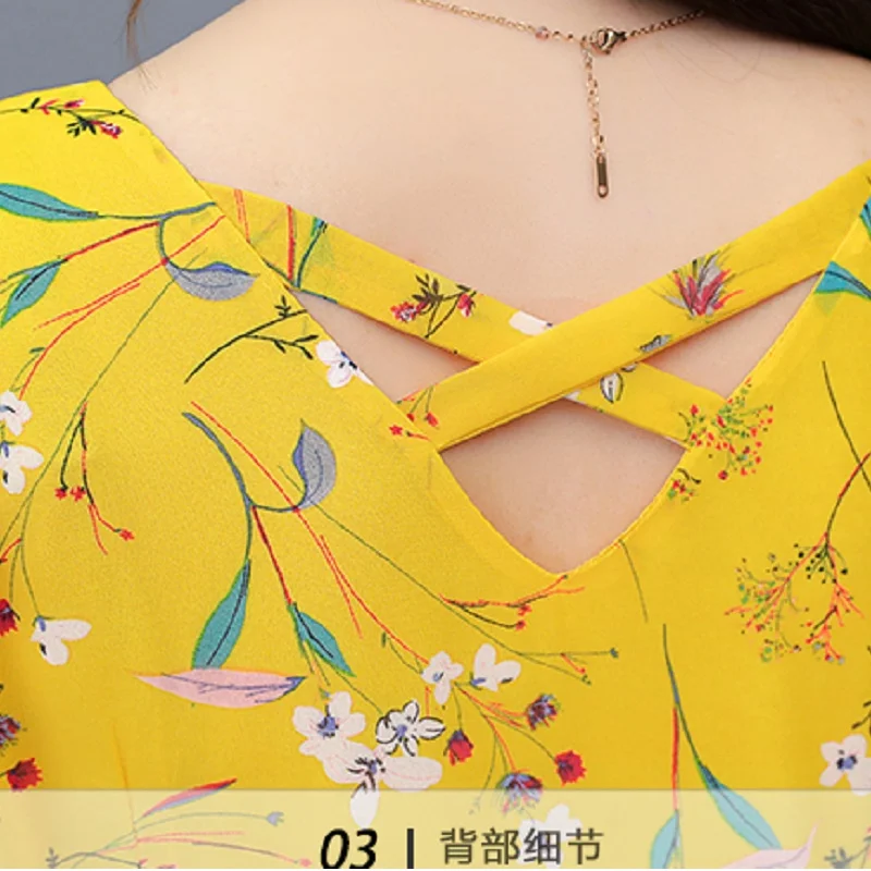 

boho clothing korean dresses for women 2021 fashion Chiffon short sleeve holiday beach Vintage floral Long dress yellow elegant