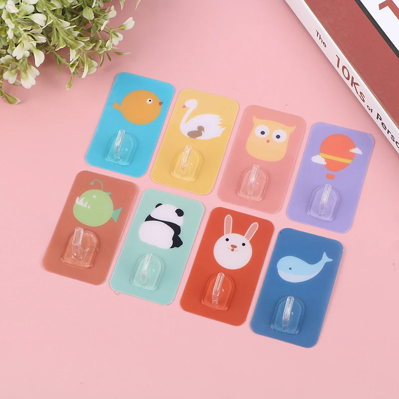 

5Pcs Creative Cute Wall Hook Free Punching Seamless Hooks Load-bearing Powerful Self Adhesive Wall Hanger Kitchen Bathroom