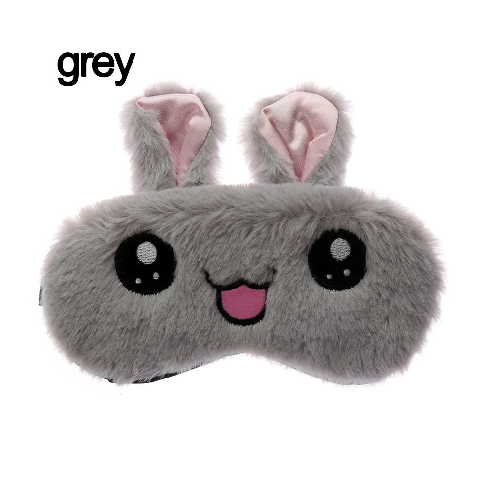 Grey 1 шт. оттенок покрытия для глаз плюшевый+ хлопковый кролик мультфильм животных спальный мягкий глаз маски повязка на глаза расслабляющий сон помощь инструменты для сна - Цвет: Grey