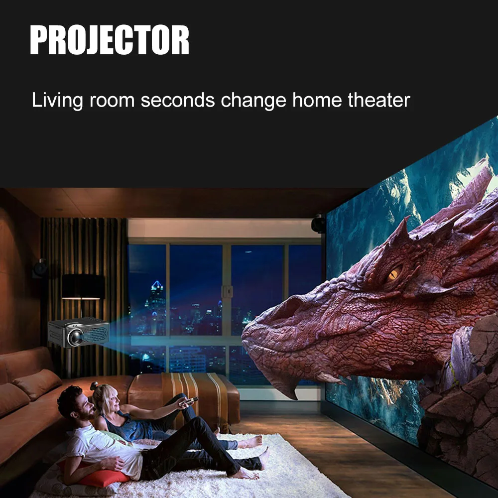 

Mini Projector Full HD 1080P LED Projector for Multimedia Home Theater AV USB HD Movie Beamer Android TV Box
