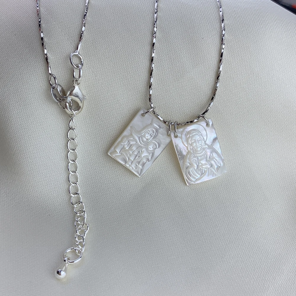 Ожерелье с прямоугольным Иисусом 12 х 16 мм Дева Мария подвески для женщин