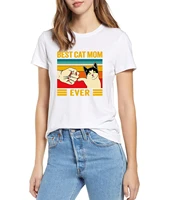 vintage best cat mom ever fist bump funny neck summer womens 100 cotton short sleeves t shirt humor mothers day gift tops tee