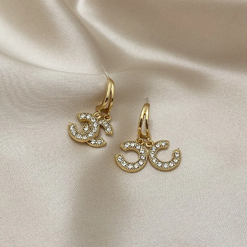 

20Pcs New Pendant Ear Stud Fashion Gold Color Earrings For Women Simple Female Wedding Trendy Zircon Jewelry EG48