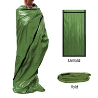 camping sleeping bag waterproof keep warm disposable foldable green emergency sleeping bag for outdoor