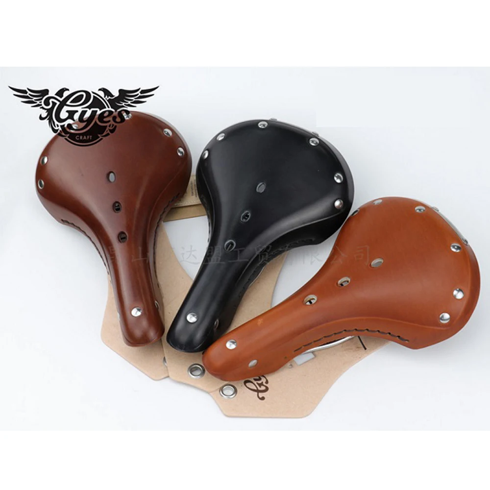 Классическое седло в стиле ретро винтажное кожаное для шоссейного велосипеда