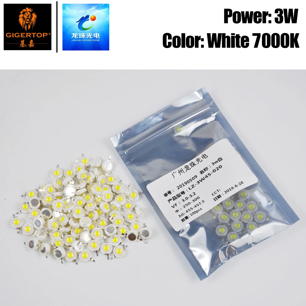 100 шт. светодиодные лампы 3 Вт белого цвета Gigertop | Лампы и освещение