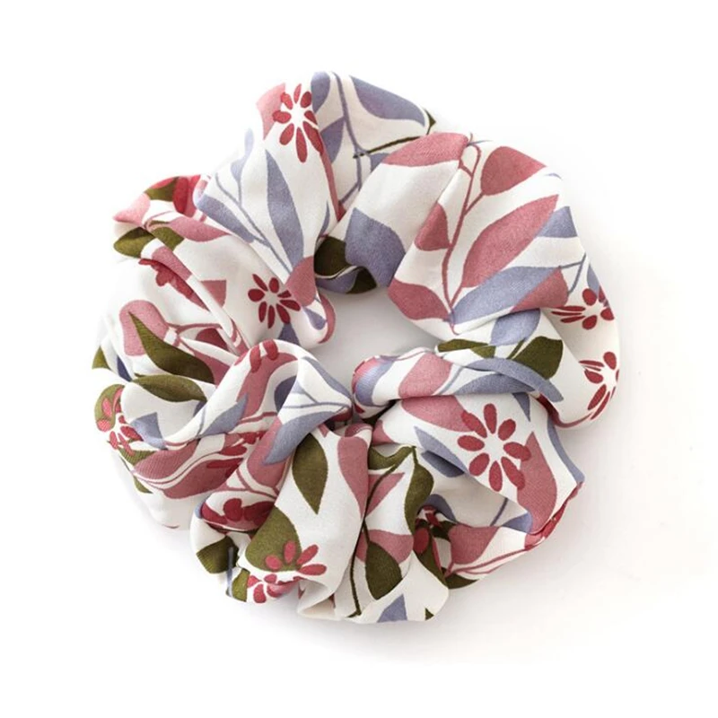 

Korean Women Girls Flower Printed Fashion Hair Gum Elastic Hair band Hair Accessories Women Elastic for Hair Headwear Headband