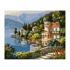 Цифровая масляная живопись сделай сам, карта ландшафта , ручная роспись, декоративная живопись 40 х50 см , ручка и бумага без каркаса с бесплатной краской