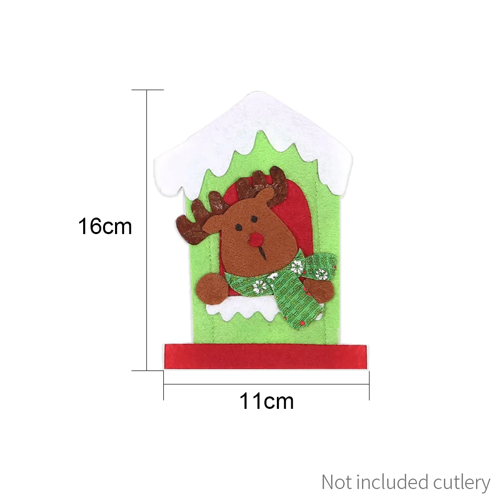 Набор ножей и вилок цветных чехлов для рождественских украшений столовых