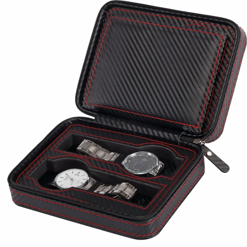 Портативный органайзер для часов из искусственной кожи с 2/4/8 ячейками на молнии |