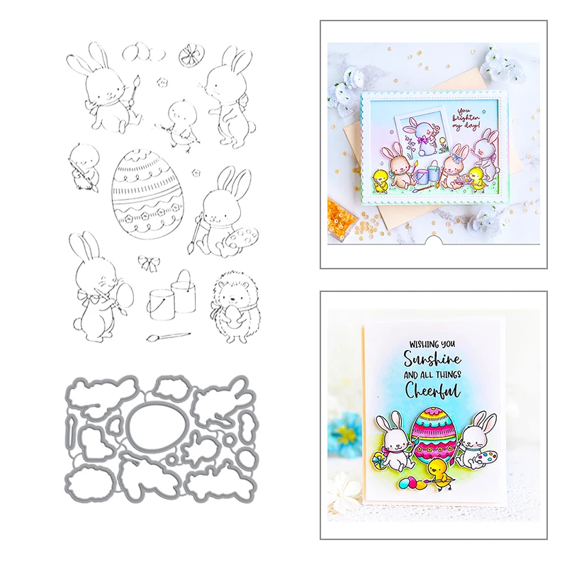 Горячая новинка 2020 штампы с пасхальными яйцами друзья кролик птица медведь