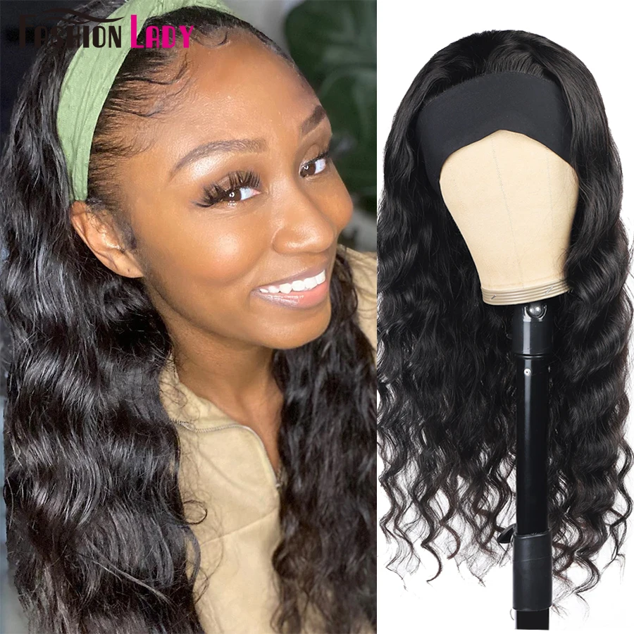 Brazilian Hair Wigs Headband Wig Human Hair Deep Wave Wig For Black Women Glueless Wig Remy Hair Easy to Wear Super Real Look