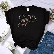 3D Stereo Color Butterfly Print T Shirts Female Fashion Brand  Tee Clothes Hip Hop Oversized T Shirts Casual Loose Women Tops