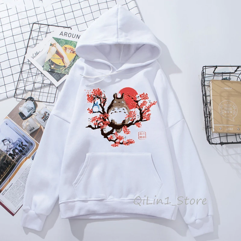 82616 M Totoro hoodies women Studio Ghibli Harajuku Kawaii Hoodie men Ullzang Cute Funny Anime Sweatshirts 90s Graphic Hoody unisex - Цвет: 82616 M