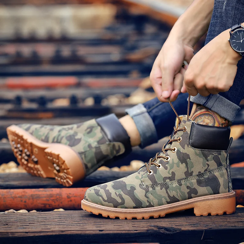 New Autumn Winter Mens and Womens Hiking Boots Tooling Boots Retro Short Boots Casual Shoes Men's Martin Boots Hiking Shoes