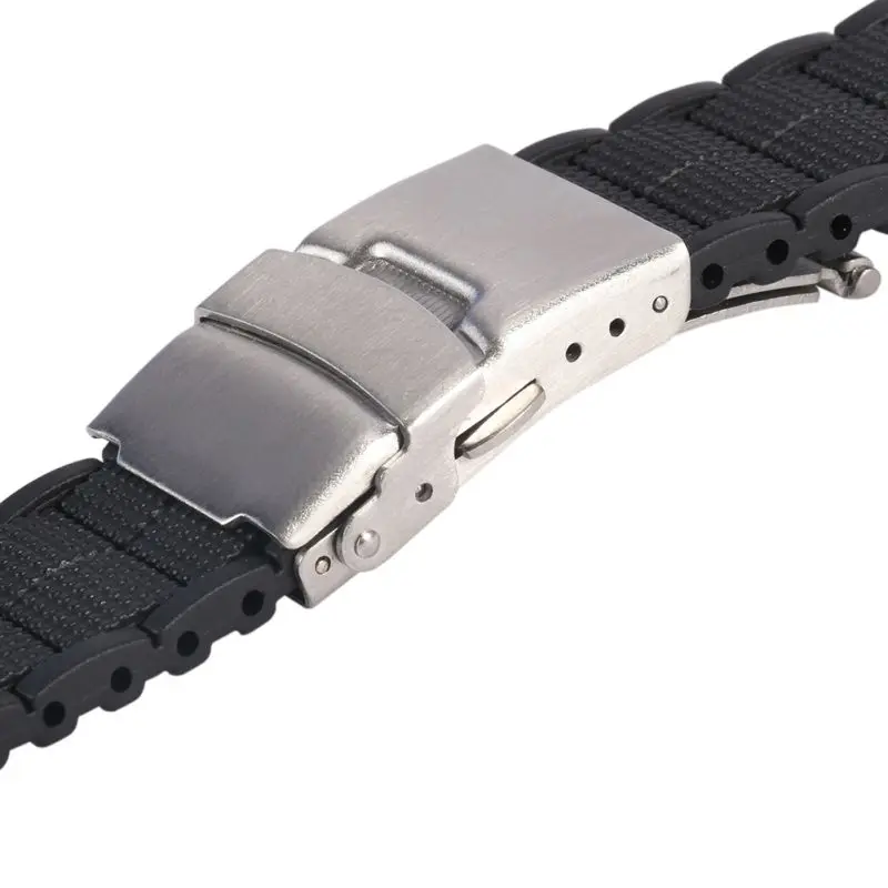 

Ремешок силиконовый для мужских и женских наручных часов, резиновый водонепроницаемый черный браслет с пряжкой, 20 22 мм