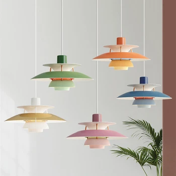 Danish Designer Pendant Lights Colorful Hanging Lamp For Dining Room Bedroom Bar Nordic Home Decor Loft E27 Luminaire Suspension