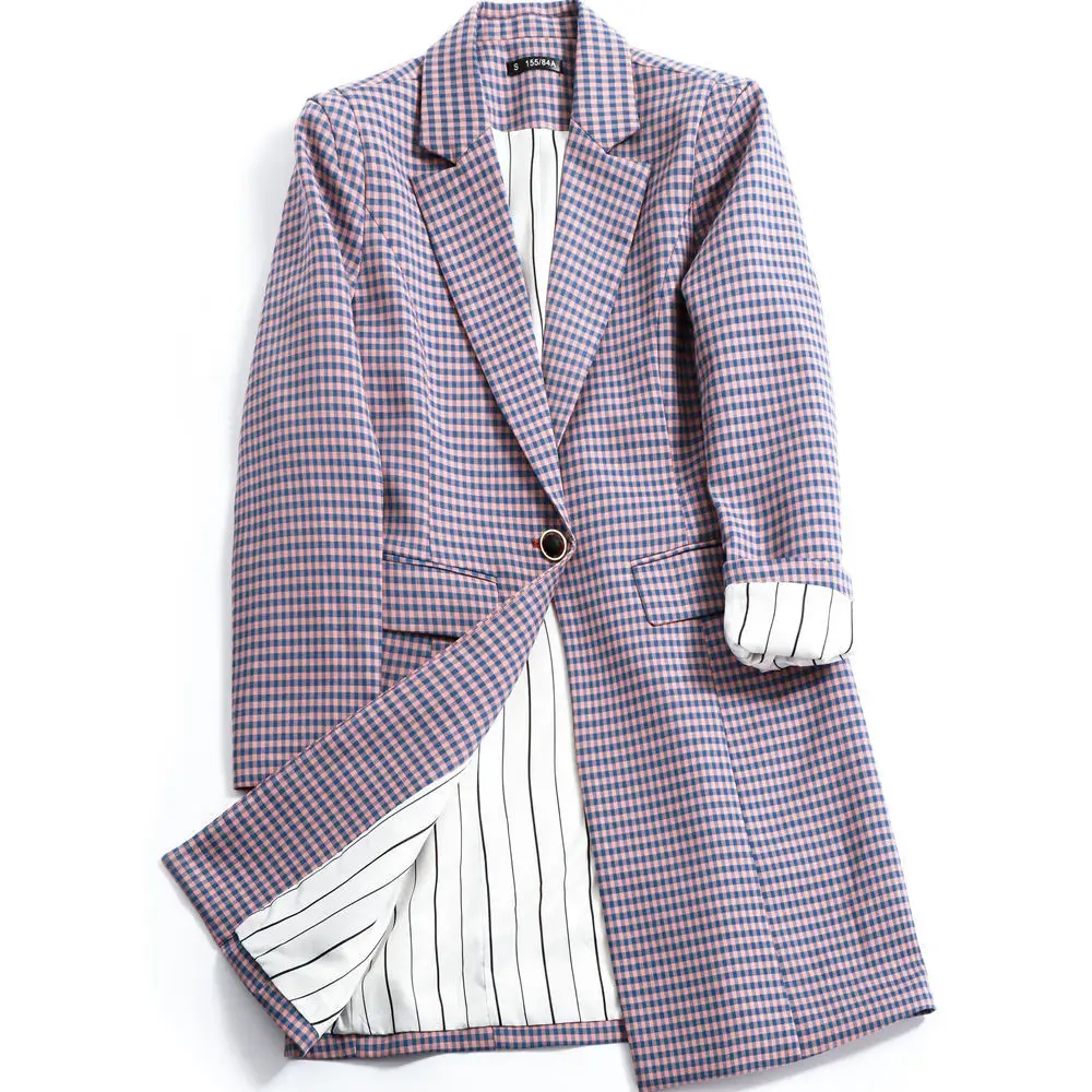 Женская юбка костюмы Женские клетчатые деловые блейзер и пиджак Sut комплект из 2