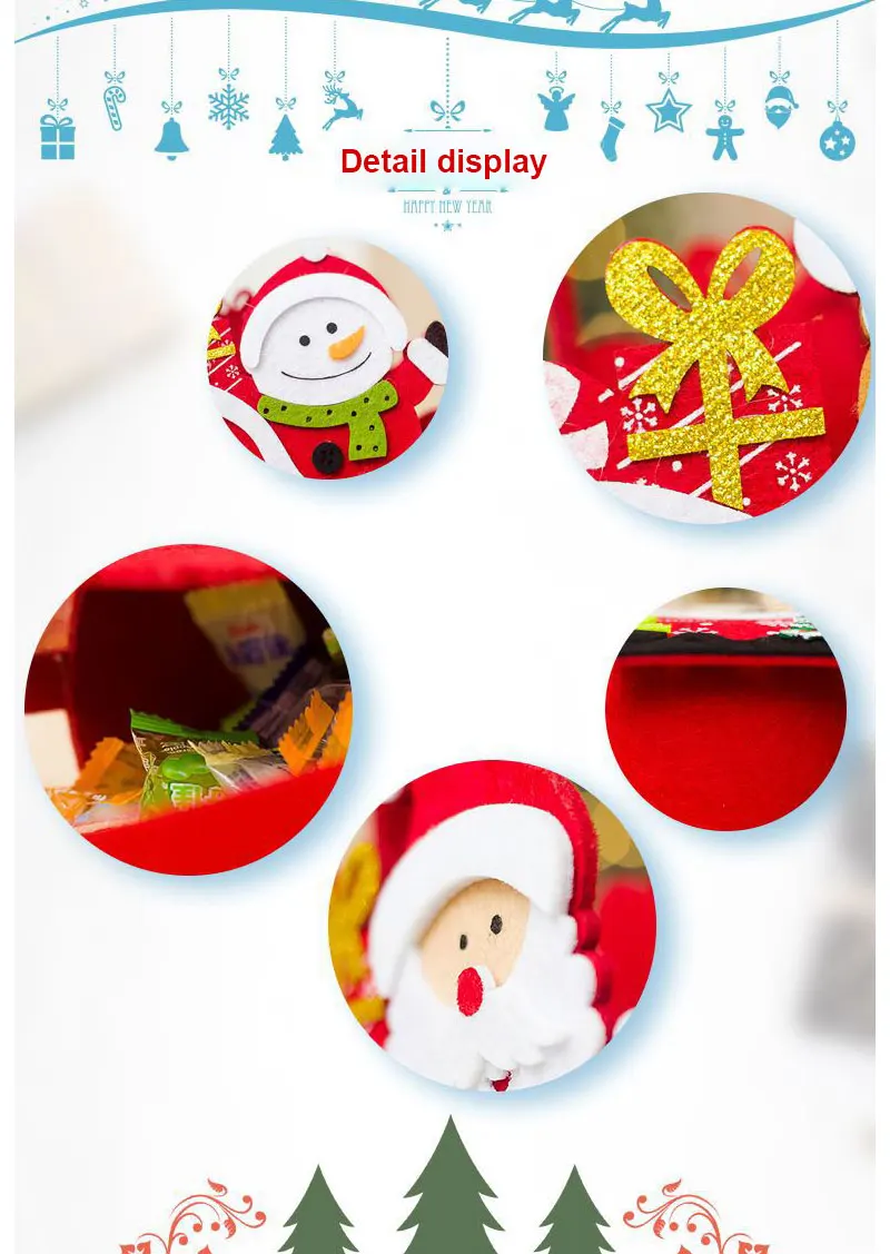 

Christmas decoration Christmas candy basket Christmas gift felt storage basket Creative Christmas ornaments 2020 NEW