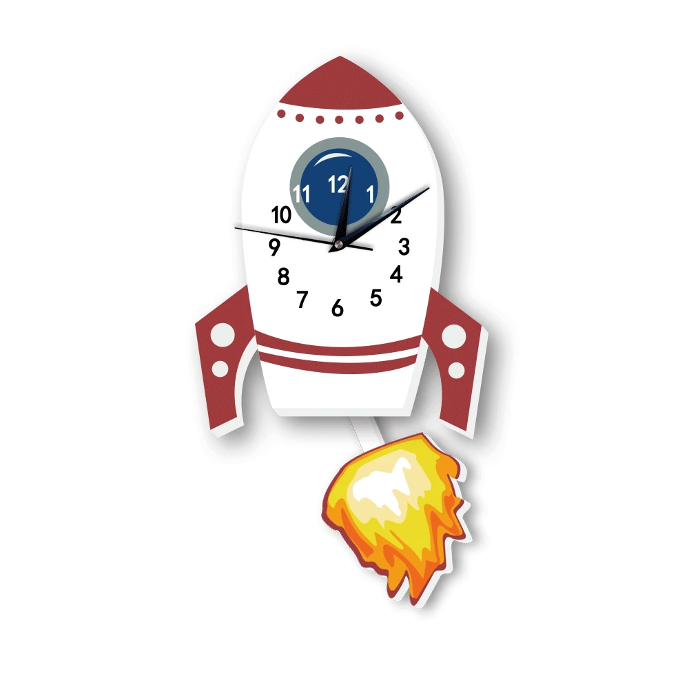 Настенные часы Rocket с фотографиями тихие домашние украшения для детской спальни