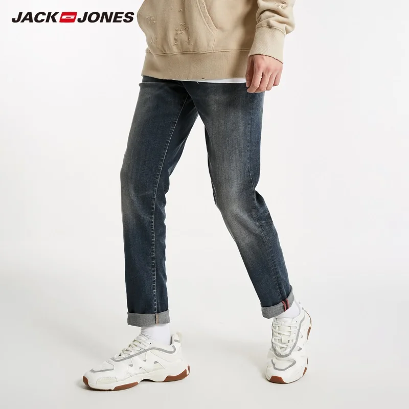 JackJones осенние мужские удобные хлопковые эластичные повседневные узкие джинсы