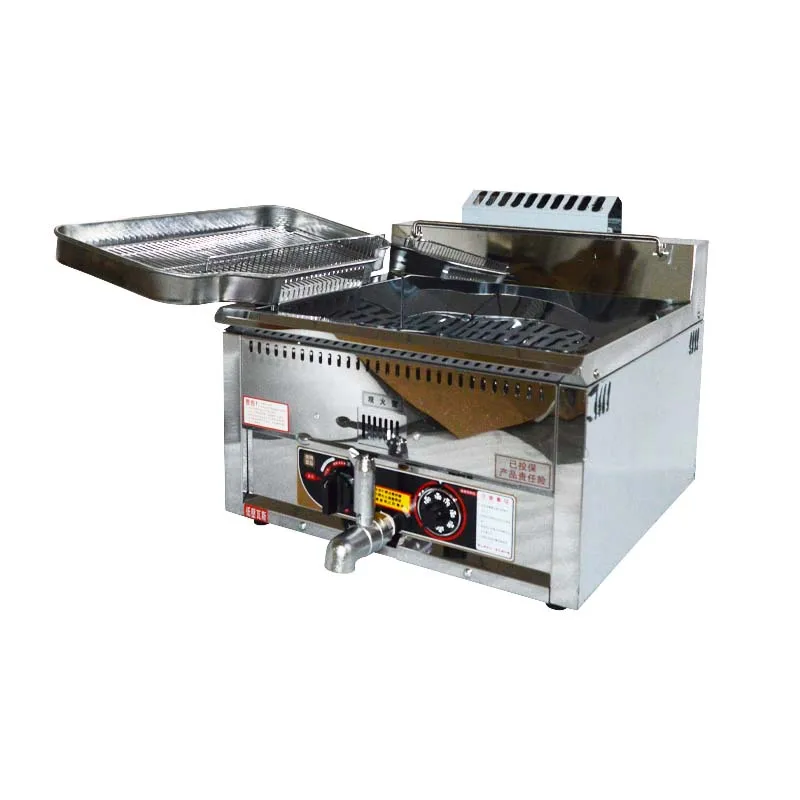 1 шт. 17L высокой емкости торговая газовая нержавеющая сталь сковорода для жарки с