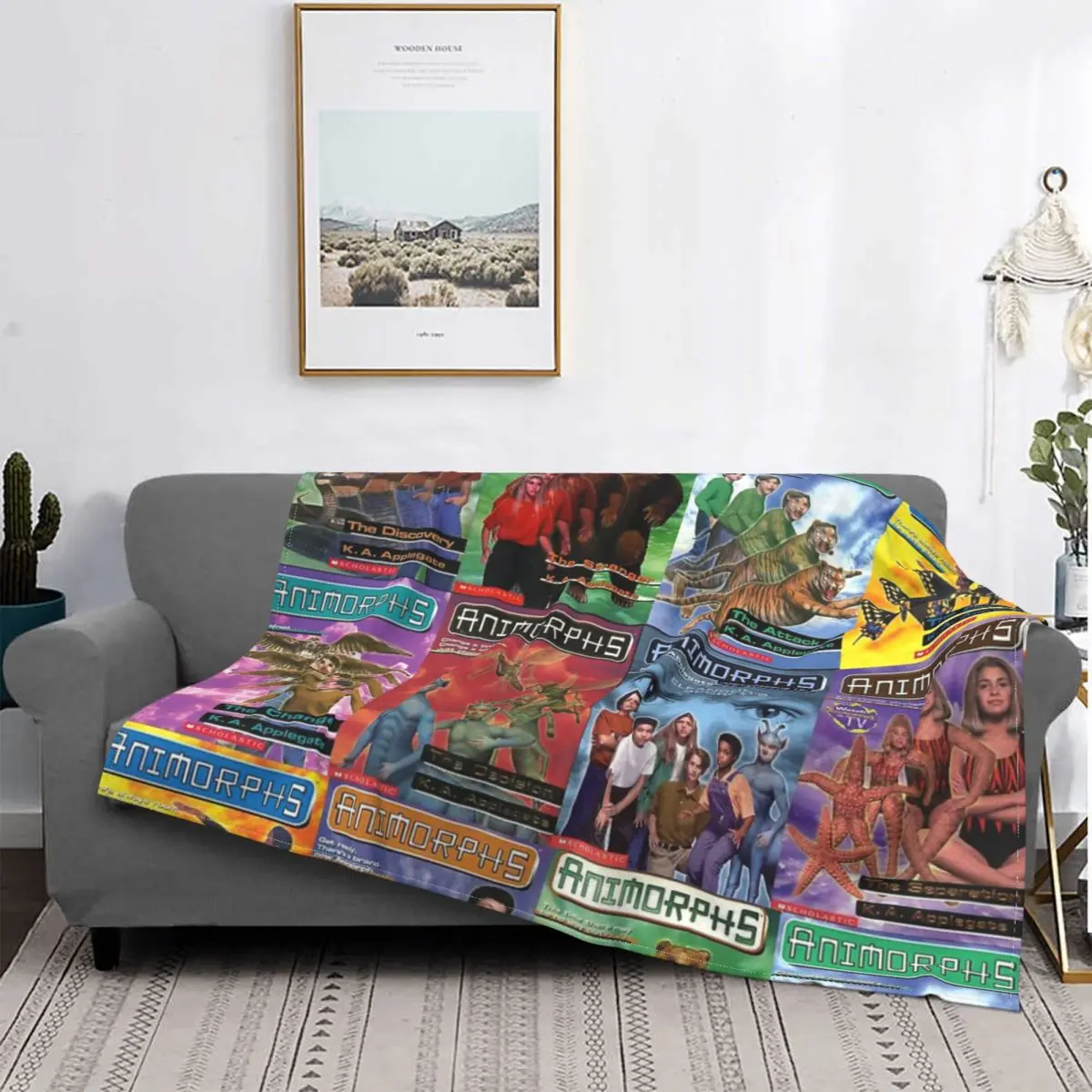 

Аниморфы-fundas para libros, manta, colcha para cama, sofa cuadros, manta de toalla a cuadde Anime, ropa de cama de algod