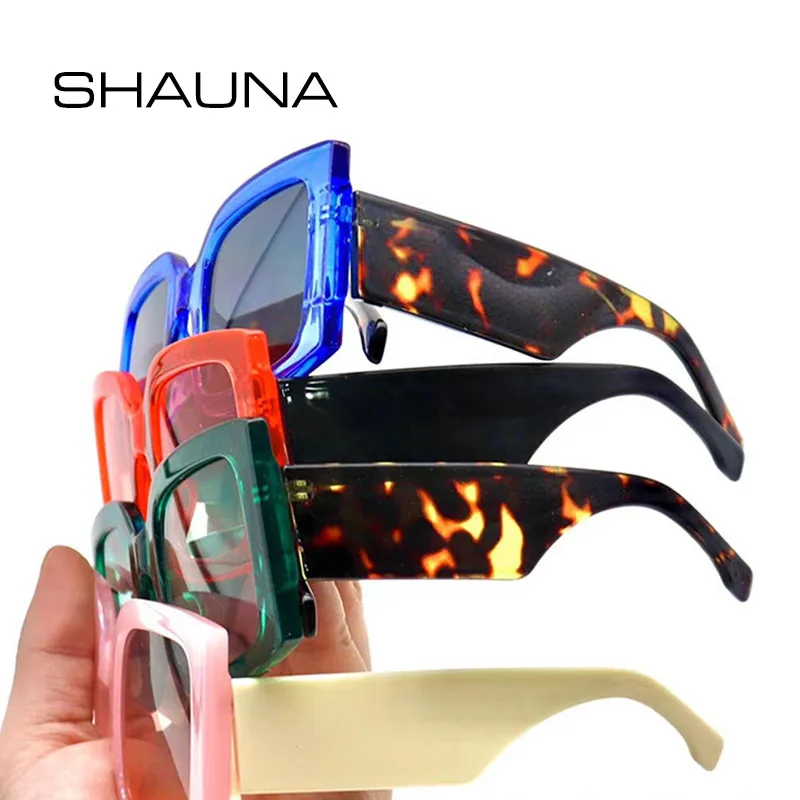

SHAUNA Oversize Women Square Sunglasses Ins Popular Retro Candy Color Men Gradient Shades UV400