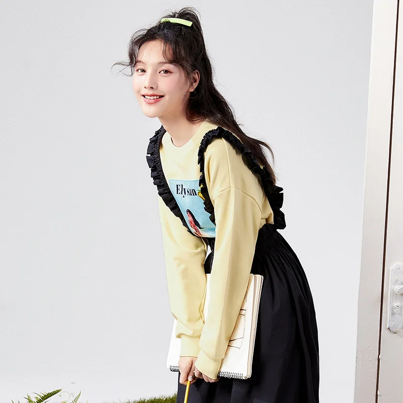 

SEMIR Sweater women autumn 2020 new loose round neck pullover blouse Korean version trend girl sweet beauty outfit