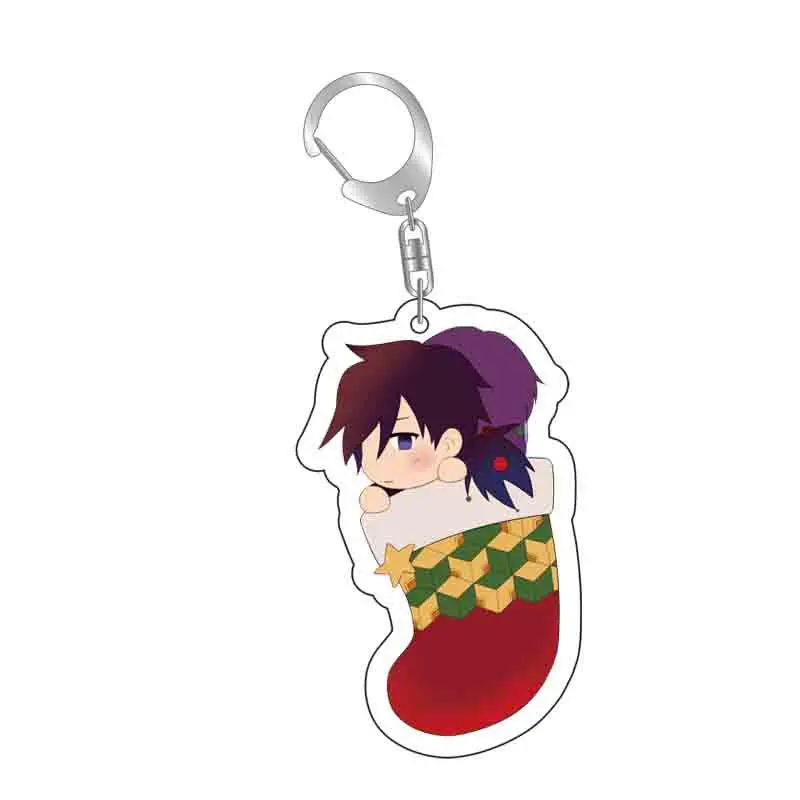 

Anime Demon Slayer Kimetsu No Yaiba Keychain Kamado Tanjirou Kamado-Nezuko Tomioka Giyuu Socks Acrylic Key Chain Cute Cartoon