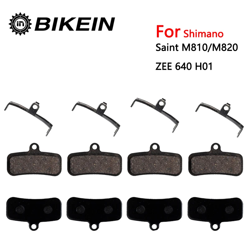 BIKEIN 4 пары полимерные полуметаллические колодки MTB велосипедные дисковые Тормозные колодки для Shimano Saint M810 M820 ZEE M640 H01 велосипедные тормозные колодки