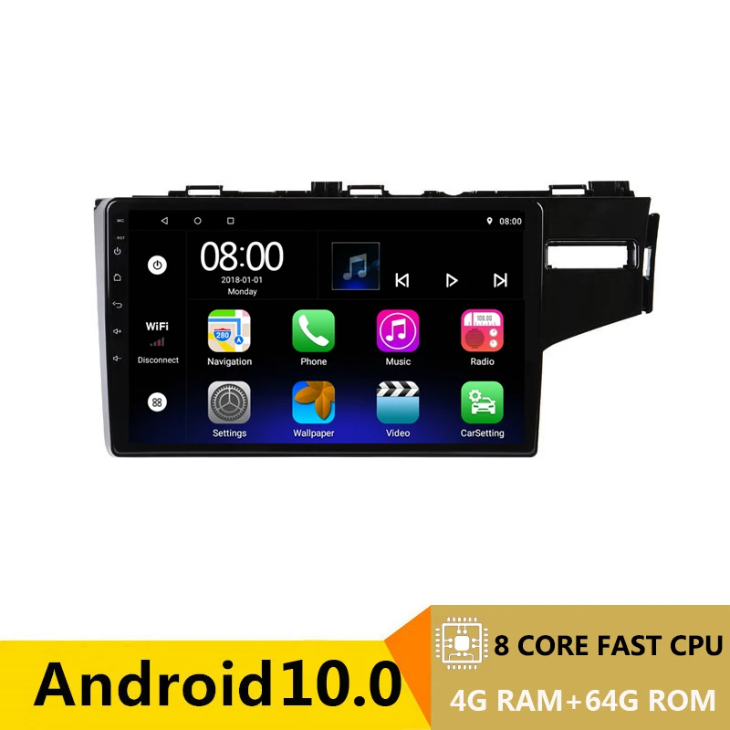 

2 din android 10 car radio auto stereo for honda fit jazz 3 right hand drive 2014 - 2018 navigation GPS DVD Multimedia Player