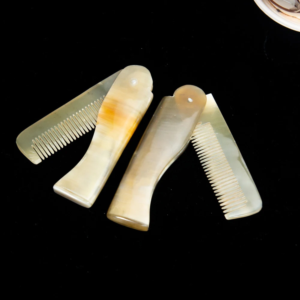 

1 Pc Portable Yak Horn Comb Foldable Pocket Clip Comb Beard Comb Moustache Styling Tool Hairdressing Hair Care Tools