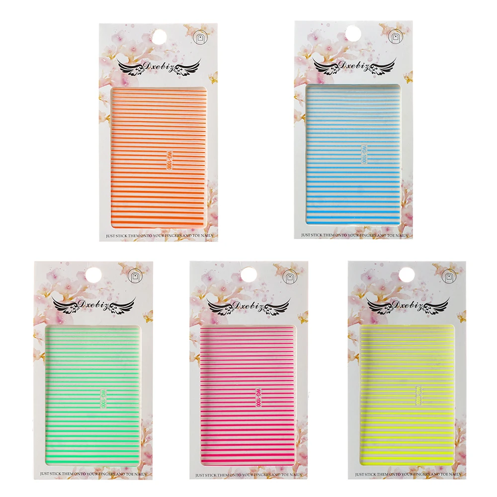 1 шт. полосатые линии наклейки для ногтей s 3D флуоресцентная наклейка кривая