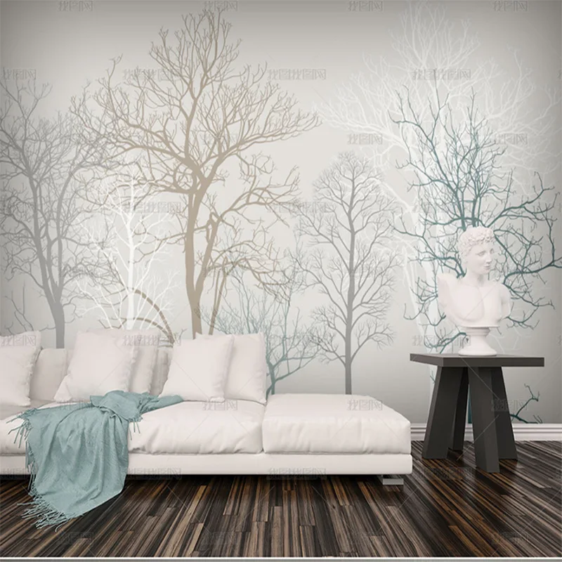 Ручная роспись абстрактный лес маленький свежий современный простой креативный