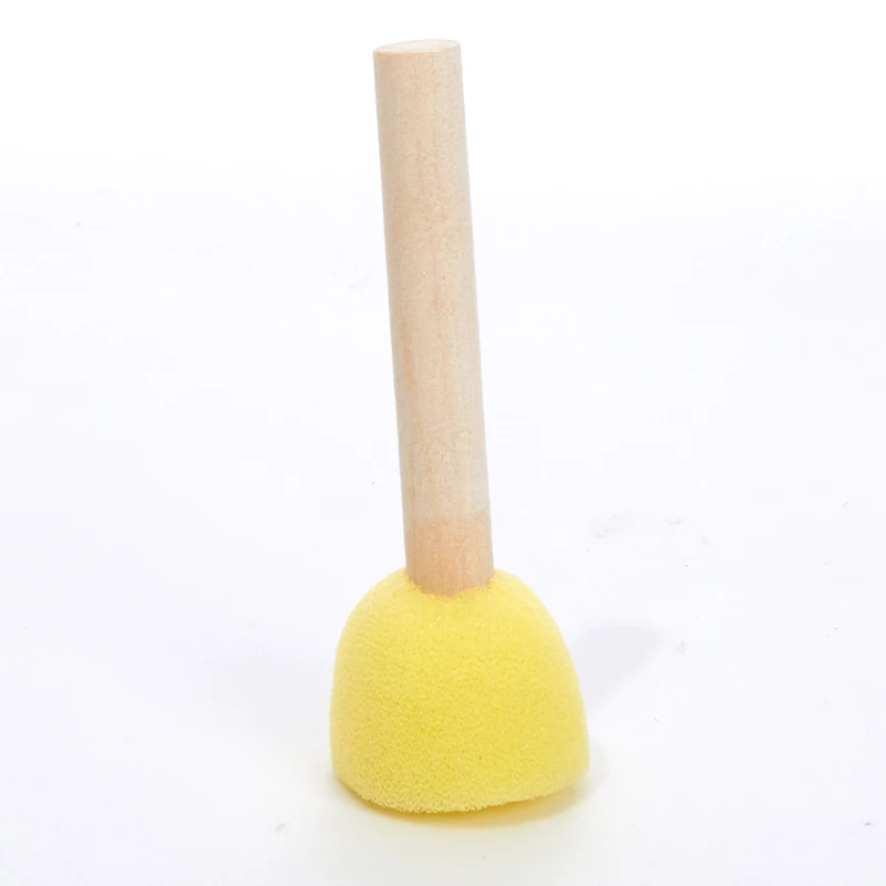

5pcs/pack Kid Sponge Paint Brush Original Wooden Handle Painting Graffiti Early Toy DIY Art Supplies Gifts