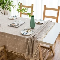 2022 tablecloth on the table the new cotton and linen embroidered tablecloth for home decoration wedding table cloth noel tapete