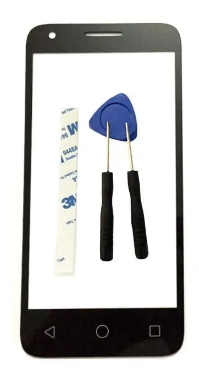 with tools Оригинальное новое Переднее стекло для Alcatel One Touch Pixi 3 4027D 4027X 4027A OT4027 внешний экран на замену для объектива, черный - Цвет: with tools
