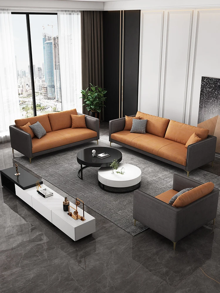 

Light luxury style wash free nanotechnology fabric sofa Italian style personality mix small family Nordic fabric sofa