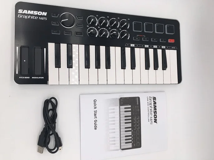 100% Оригинальный Samson GRAPHITE M25 портативный 25-клавишный USB MIDI-контроллер с